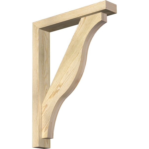 Ekena Millwork Funston Block Rough Sawn Bracket w/ Offset Brace, Douglas Fir, 4"W x 22"D x 30"H BKT0402X22X30FST05RDF - main